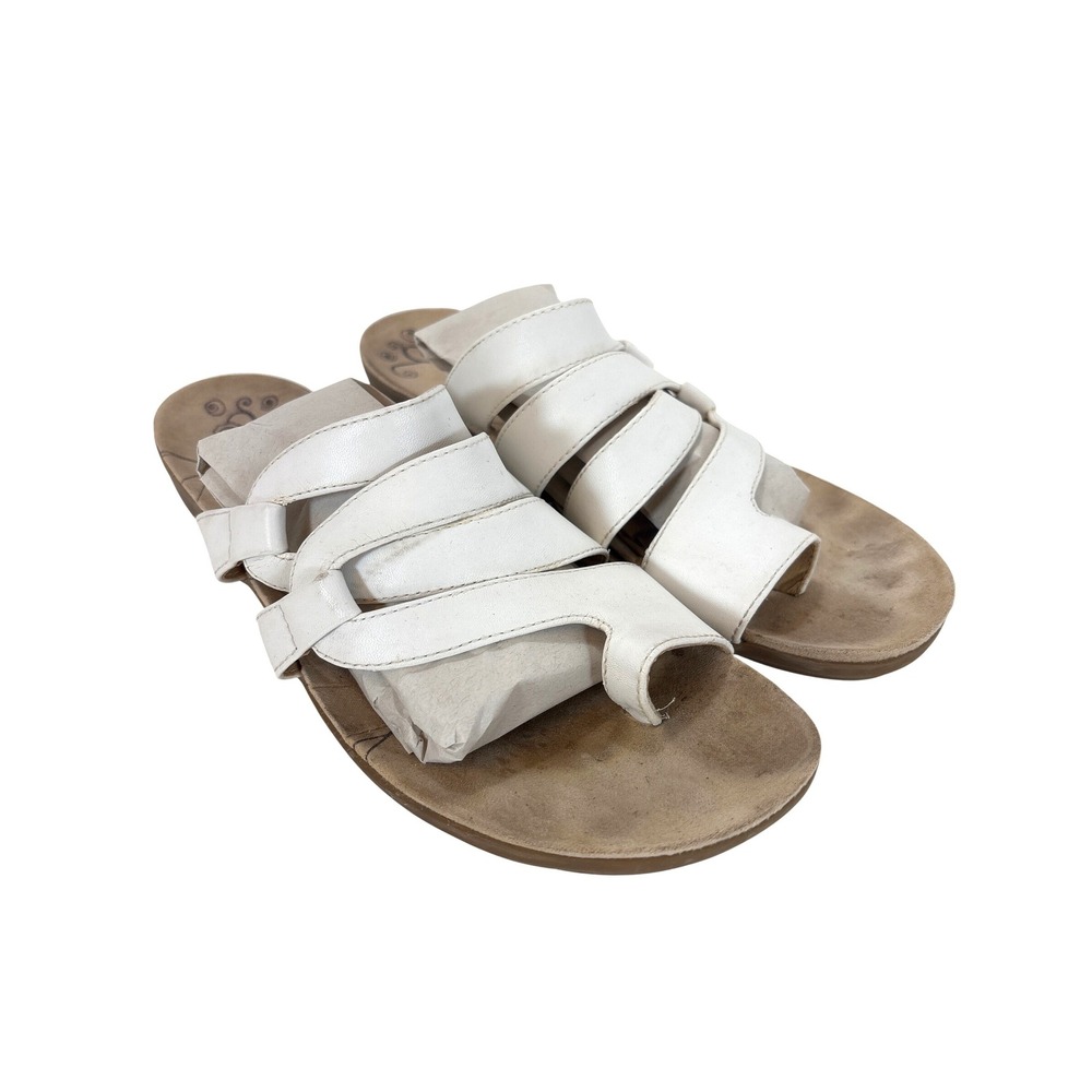 Baretraps Joules White Strappy Toe Loop Slide Sandals Womens 10M BTS16-10422-113